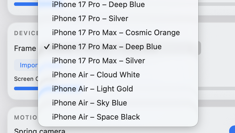 An iPhone 16 Pro frame wrapping the recorded SwiftUI screen